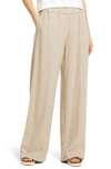 Caslonr Caslon Wide Leg Pull-on Pants In Tan Cobblestone