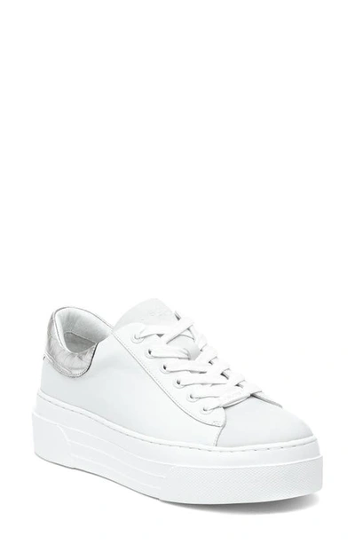 Jslides Amanda Low-top Leather Platform Sneakers In White Leather