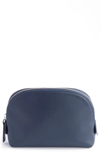 Royce Compact Cosmetics Bag In Navy Blue
