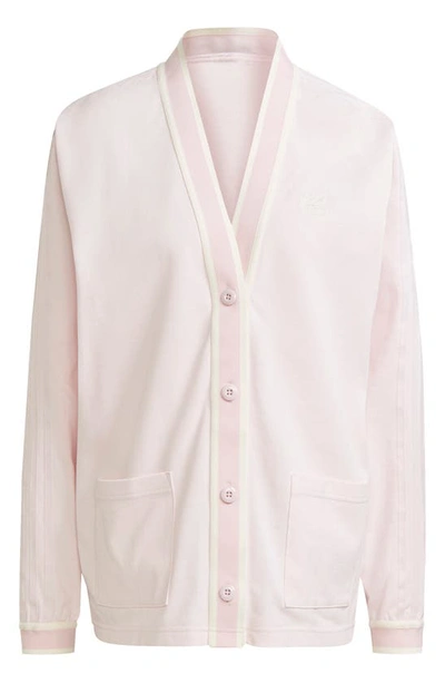 Adidas Originals Cotton Pique Cardigan In Pearl Amethyst