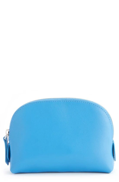 Royce Compact Cosmetics Bag In Light Blue