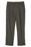 Brixton Victory High Waist Wide Leg Ankle Pants In Black/ Grey