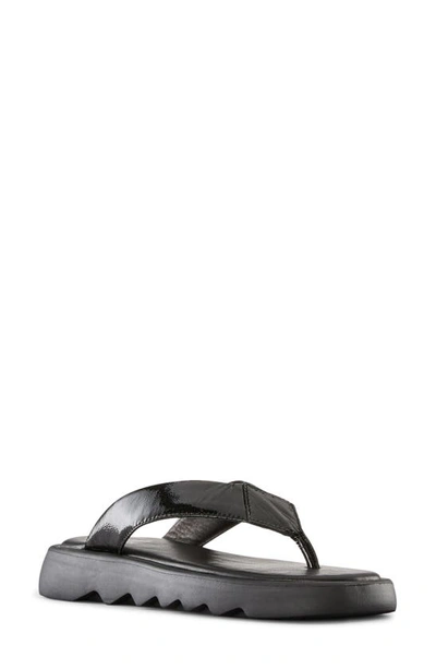 Cougar Women's Jacy Slip On Thong Sandals In Black Patent Leather