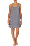 Lauren Ralph Lauren Double Strap Nightgown In Dark Blue,stripe