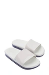 Melissa Beach Slide Sandal In White/ Glitter Clear