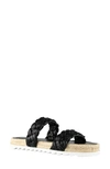 Marc Fisher Ltd Jaimee Espadrille Slide Sandal In Black Leather