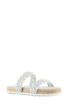 Marc Fisher Ltd Jaimee Espadrille Slide Sandal In White Leather