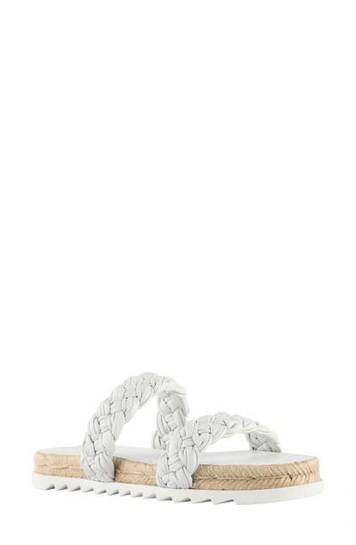 Marc Fisher Ltd Jaimee Espadrille Slide Sandal In White Leather