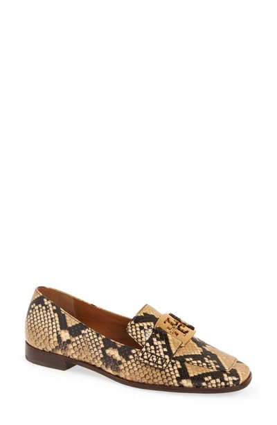 Tory Burch Georgia Snakeskin Print Loafer In Pale Desert Roccia