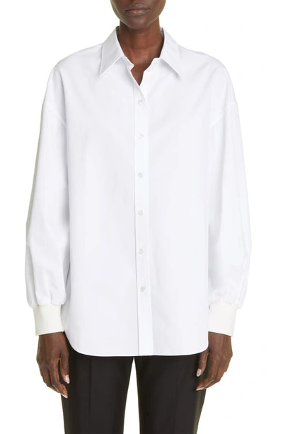 Alexander Mcqueen Cocoon-sleeve Cotton Shirt In White