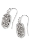 Kendra Scott Lee Small Drop Earrings In Platinum Drusy/ Silver