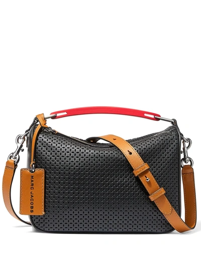 Marc Jacobs The Soft Box 23 Perforated Leather Shoulder Bag In Schwarz
