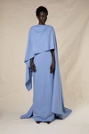 Roksanda Demetria Asymmetric Wool-jersey Dress In Blue | ModeSens