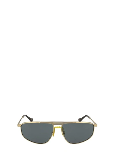 Gucci Blue Aviator Mens Sunglasses Gg0841s-003 60 In Blue,gold Tone
