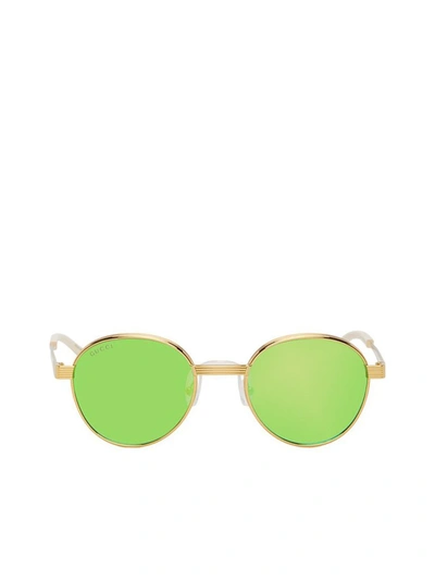 Gucci Eyewear Round Frame Sunglasses In Gold