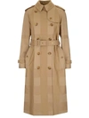 BURBERRY BURBERRY MACRO CHECK BELTED TRENCH COAT