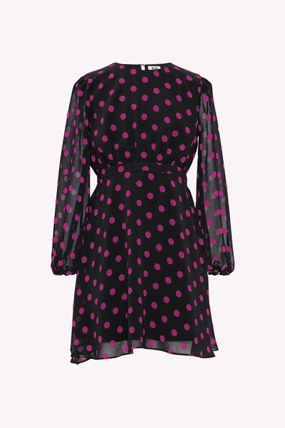 Milly Mini Elma Polkadot Dress In Black/pink