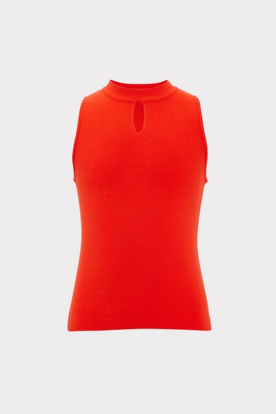 Milly Minis Vneck Cutout Tank In Coral