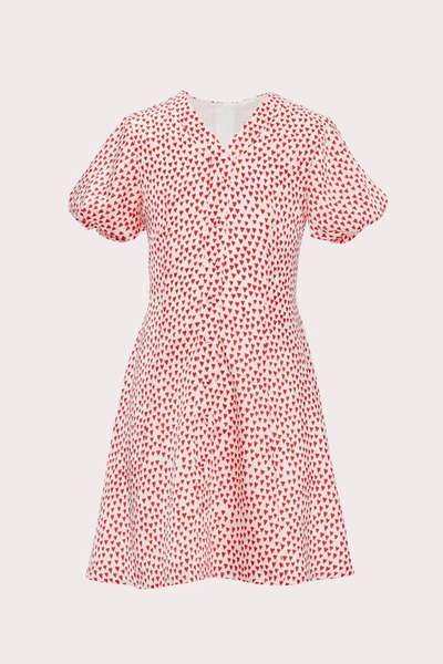 Milly Minis Heart Print Aspen Dress In Red Multi