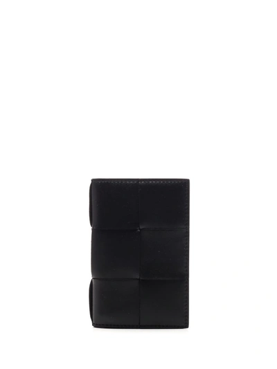 Bottega Veneta Maxi Intrecciato Card Holder In Black