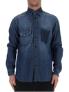 SAINT LAURENT SAINT LAURENT RAW HEM DETAIL DENIM SHIRT