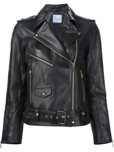 Anine Bing Benjamin Leather Biker Jacket In Black