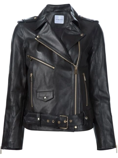 Anine Bing Benjamin Leather Biker Jacket In Black ModeSens