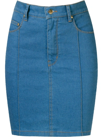 Amapô High Waist Denim Skirt In Blue