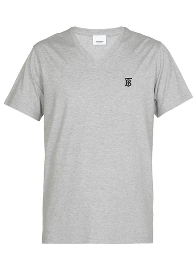 Burberry T-shirts And Polos In Pale Grey Melange