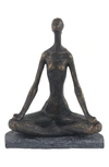 Willow Row Black Polystone Modern Meditation Sculpture In Black