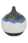 WILLOW ROW WHITE CERAMIC HANDMADE VASE WITH DRIPPING EFFECT,758647703708