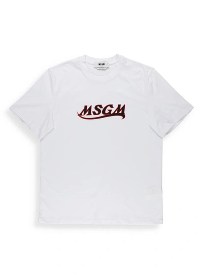 Msgm Men's White Cotton T-shirt
