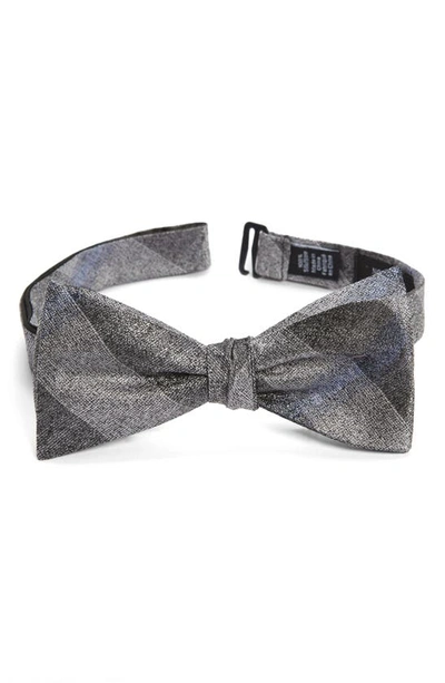 Nordstrom Renner Plaid Silk Bow Tie In Grey