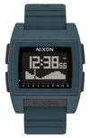 Nixon Base Tide Pro Digital Silicone Strap Watch, 42mm In Dark Slate