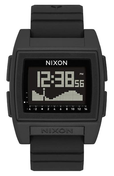 Nixon Base Tide Pro Digital Silicone Strap Watch, 42mm In Black