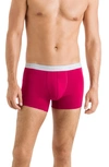 Hanro Cotton Essentials 2-pack Boxer Briefs In Bayberry Spice/ Blue