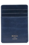 Bosca Old Leather Front Pocket Wallet In Navy