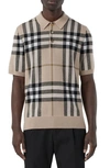 BURBERRY WELLMAN CHECK SHORT SLEEVE SILK & WOOL POLO,8043334