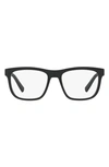 Ax Armani Exchange 53mm Rectangular Optical Glasses In Matte Black