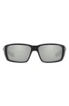 Costa Del Mar 60mm Polarized Rectangular Sunglasses In Black Grey