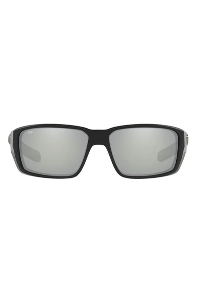 Costa Del Mar 60mm Polarized Rectangular Sunglasses In Black Grey