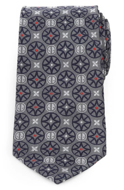 Cufflinks, Inc X Marvel Deadpool Medallion Silk Tie In Gray