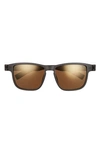 Hurley Ogs 57mm Polarized Square Sunglasses In Matte Black/ Brown Base
