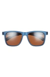 Hurley New Schoolers 56mm Polarized Square Sunglasses In Matte Blue/ Brown Base