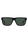 Ax Armani Exchange 56mm Aviator Sunglasses In Black