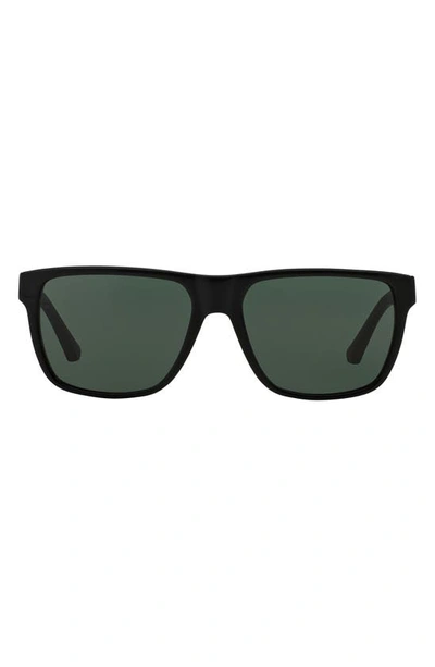 Armani Exchange Ax  56mm Aviator Sunglasses In Black