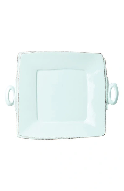 Vietri Lastra Square Platter In Aqua