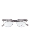 Ray Ban 48mm Small Blue Light Blocking Glasses In Grey Trans/ Clear