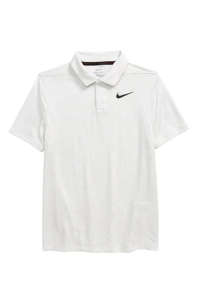 Nike X Tiger Woods Kids' Dri-fit Golf Polo (big Boy) In Photon Dust/ White