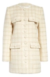 SAINT LAURENT WOOL & SILK BLEND TWEED JACKET,652528Y5C78